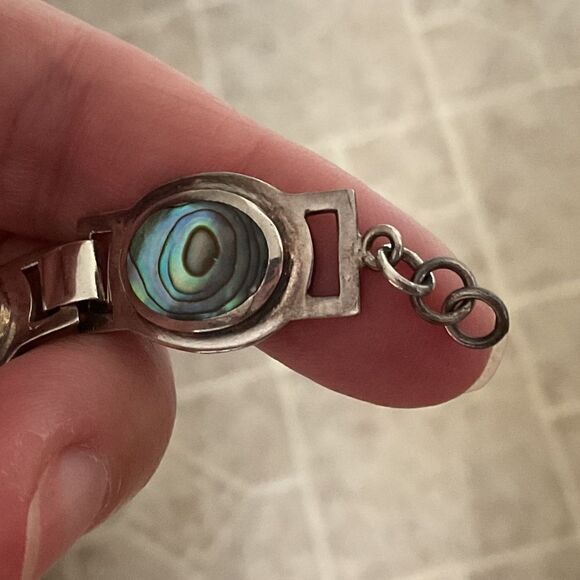 Sterling SILVER 925 ABALONE SHELL BRACELET NEW without tag - Picture 10 of 11